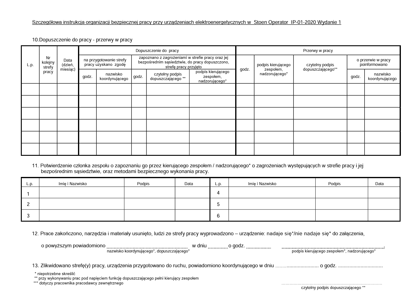 stoen polecenie pisemne
